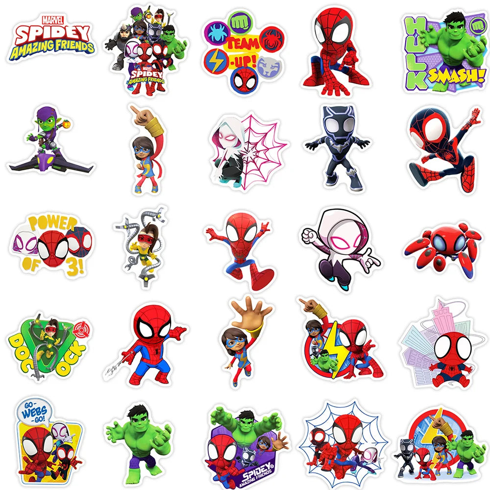 10/30/50PCS Disney Spider Man Amazing Friends Sticker DIY Guitar