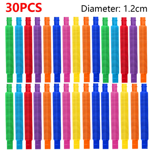 10-30PCS Colorful Telescopic Tubes Fidget Toys Plastic Sensory Pop