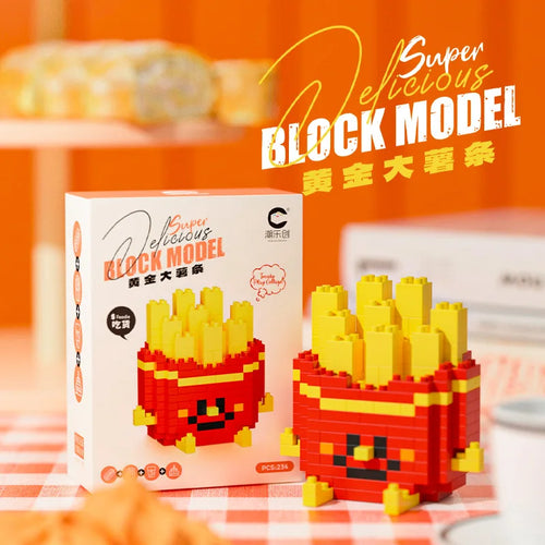 CLC Diamond Particle Casual Splicing Fruit French Fries Burger Block
