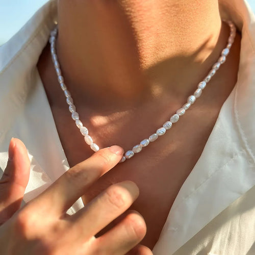 Fashion Imitation Pearl Men's Necklace Handmade Classic Necklace