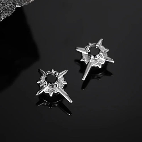 1Pairs Punk Round Zircon Magnetic Ear Stud Clip Earrings Non Piercing