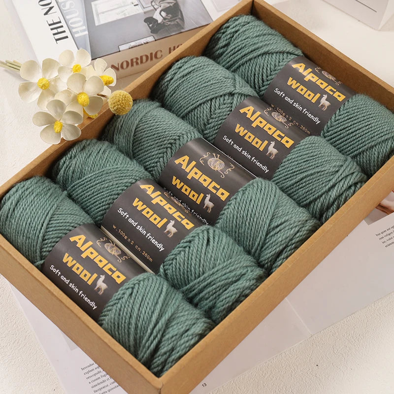 500g Alpaca Wool 245 Chunky Knitting Yarn Multi-Color Autumn and