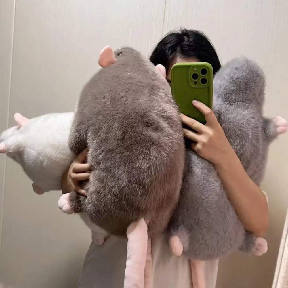 Cute 40/90cm Mouse Doll Plush Oversized Flower Branch Rat Doll Cartoon