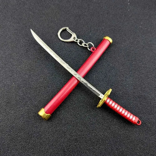 Mini Roronoa Zoro Samurai Sword Keychain Anime Scabbard Key Ring