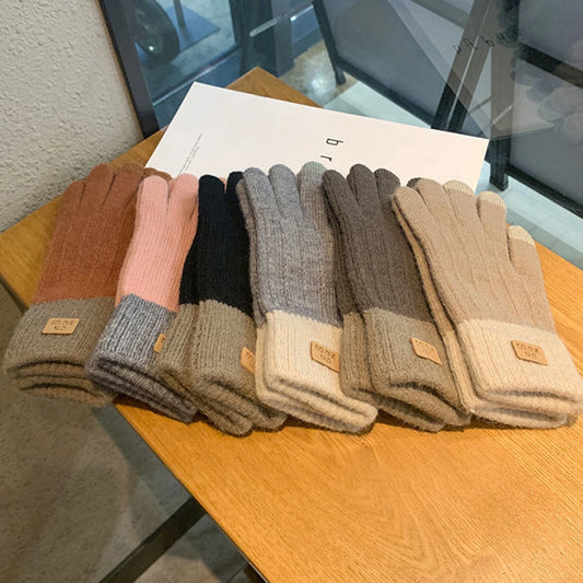 Women's Cable Knit Gloves Warm Fleece Lined Knit Gloves with