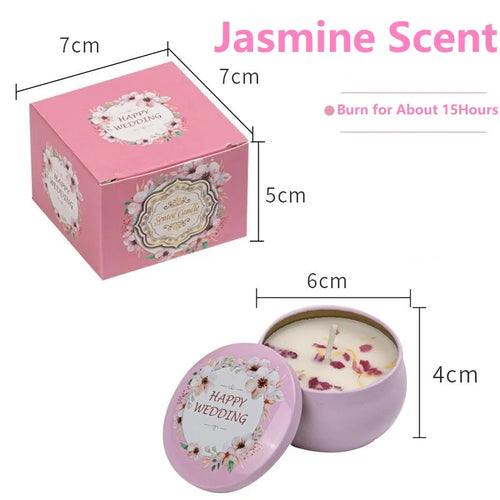 1/4PCS Vintage Scented Candles Soy Wax Candle Jars Flower Fragrance