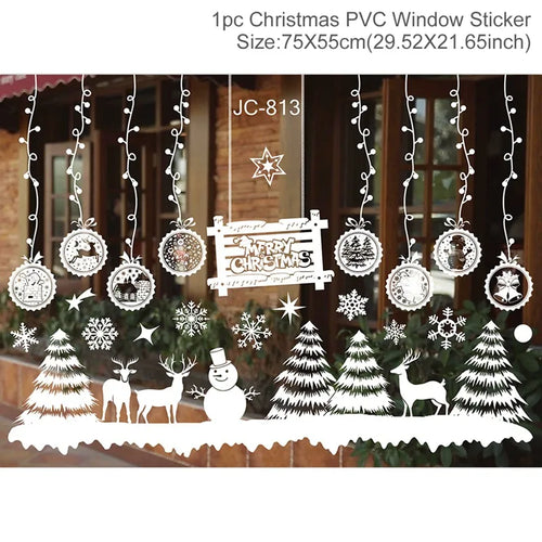 Christmas Window Sticker Merry Christmas Decorations For Home 2023