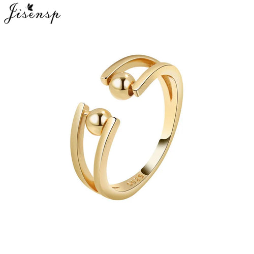 Simple Metal Beads Fidget Rotating Rings for Women Men Rotate Freely