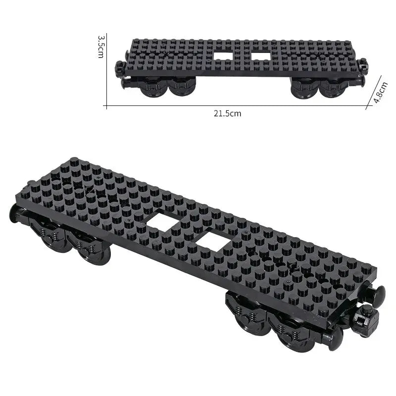 MOC City Creative Idea Train Base Wheel Carriage Building Blocks