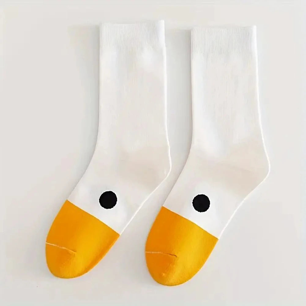 1/6 Pairs Cartoon Women Socks Fashionable And Versatile Cute Design