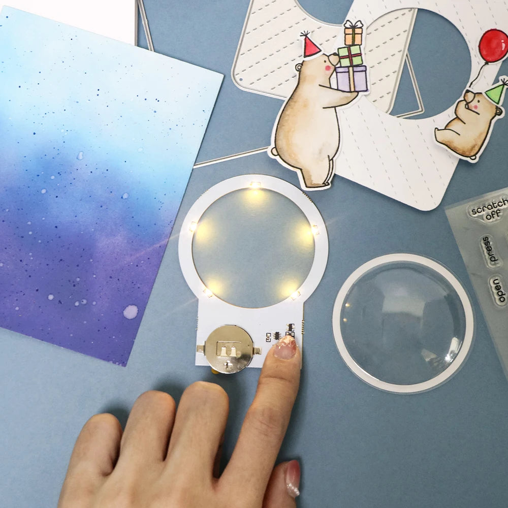 3pcs Halo Lights & Easy Lights for Making Light-Up Cards Craft