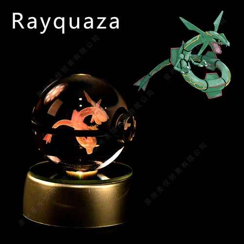 Pokemon Crystal Ball 3D Pikachu Gengar Mewtwo Night Light Lamp