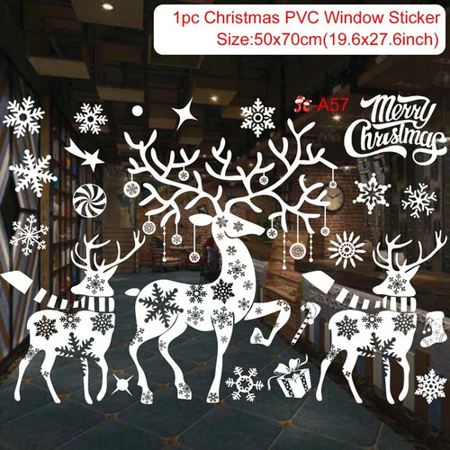 Christmas Window Sticker Merry Christmas Decorations For Home 2023
