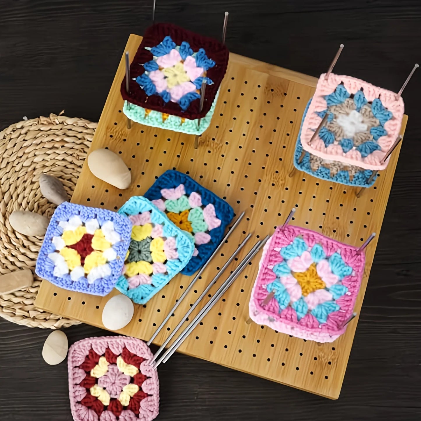 Crochet Block Plate, Block Plate for Crochet Weaving, Bamboo Grid