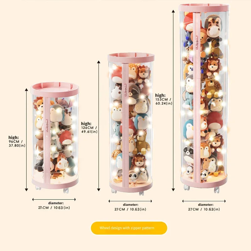 Transparent Doll Storage Box Plush Toy Organization Toy Storage Tube