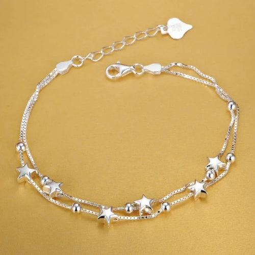 Fine 925 Sterling Silver Noble Nice Chain Solid Bracelet for Women Men