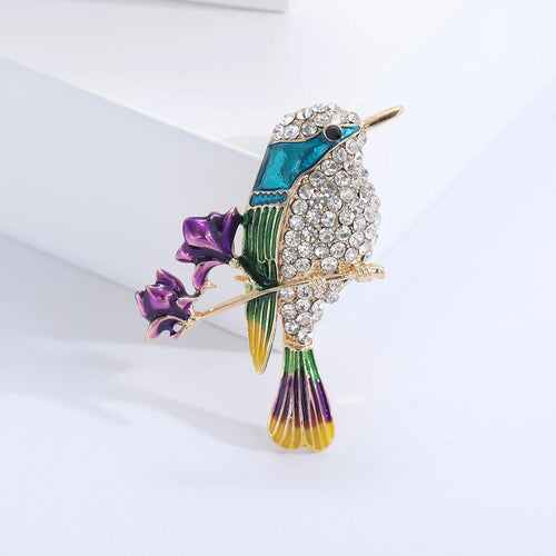 Classic Rhinestones Birds Brooches for Women Unisex Pearls Animals