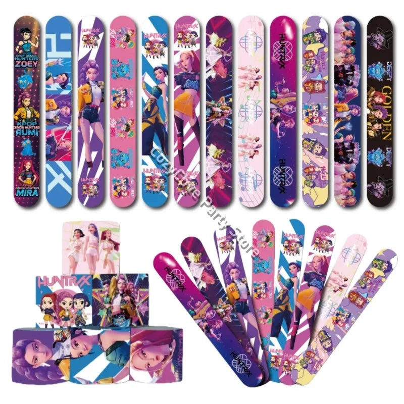 12/24/36  PCS  Kpop Demon Hunter Slap Bracelets Anime Snap Wristband