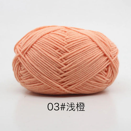 40-50g/Set 4ply Milk Cotton(80%) Knitting Yarn Needlework Dyed Lanas