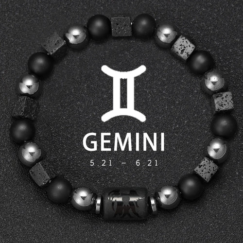 12 Constellation Zodiac Bracele Signs Beads Couples Bracelet Square