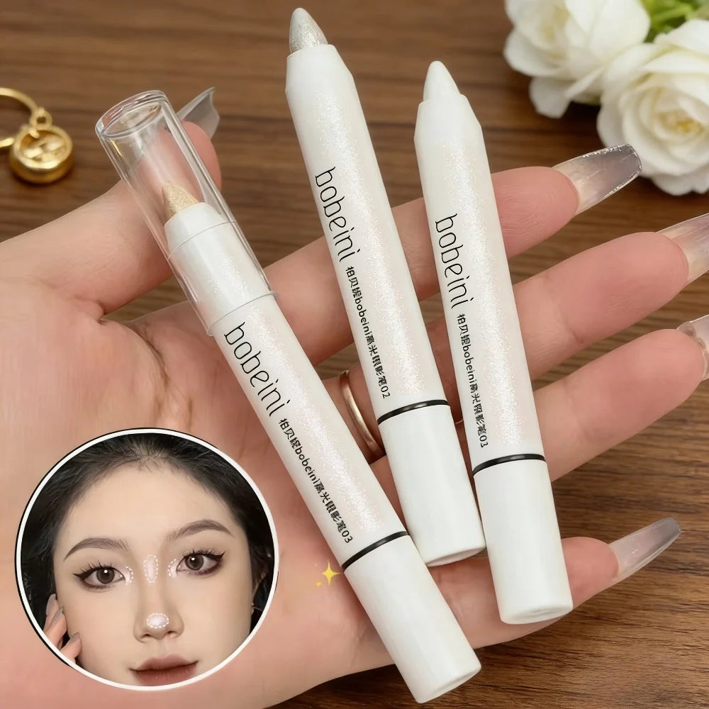 Matte Eyeshadow Stick White Eyeliner Shimmer Silver Highlighter Pen