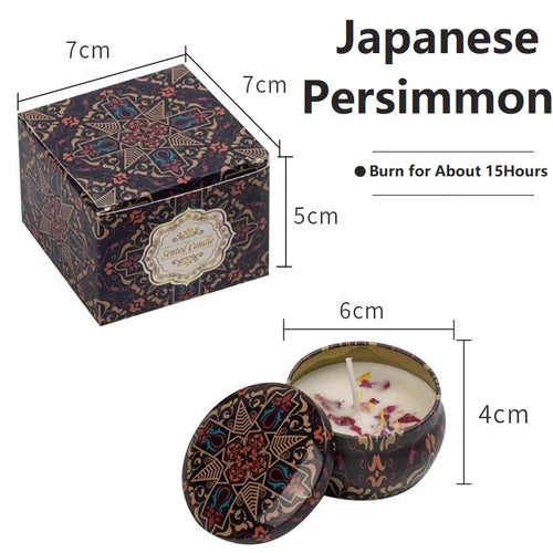 1/4PCS Vintage Scented Candles Soy Wax Candle Jars Flower Fragrance