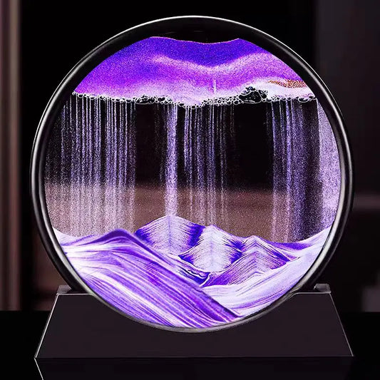3D Moving Sand Art Picture Round Glass Deep Sea Sandscape Hourglass