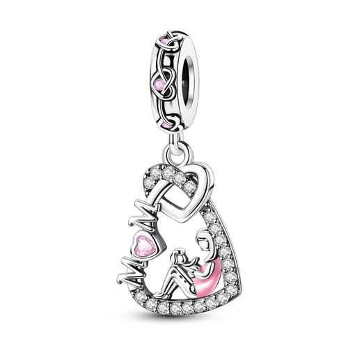 Charms Beads 925 Sterling Silver Tree of Life Peach Heart Sweet Love
