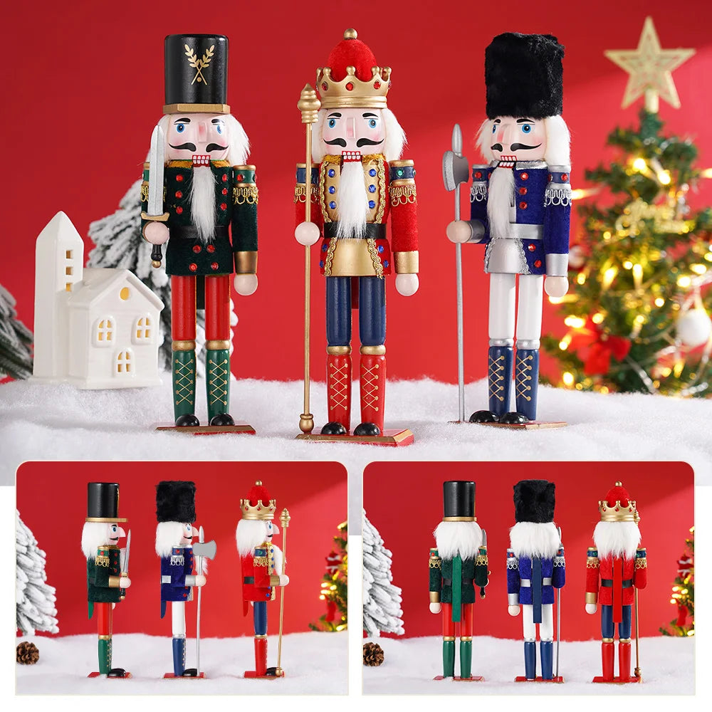 30CM Nutcracker Wooden Soldier Doll Puppet Creative Craft Holiday