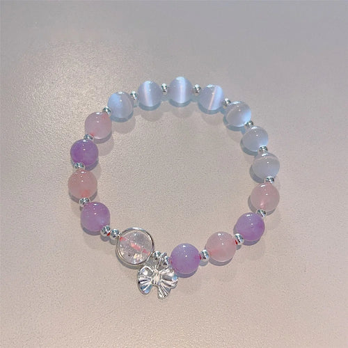 Niche Design Star Chain Tassel Bracelet for Women Fantasy Blue Crystal