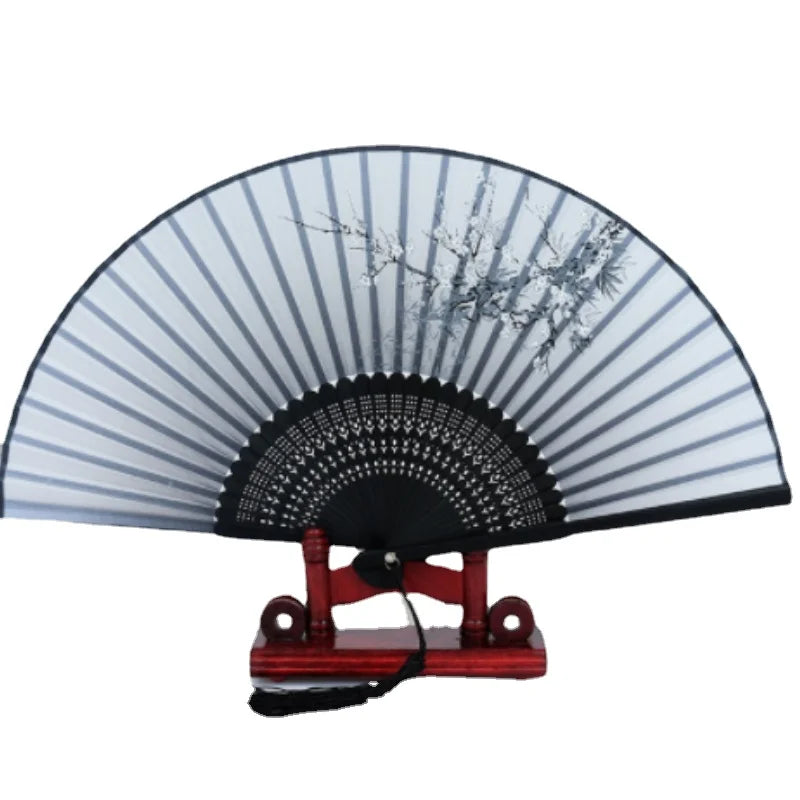 Retro Style Folding Fan Female Japanese Pattern Retro Cloth Art Craft