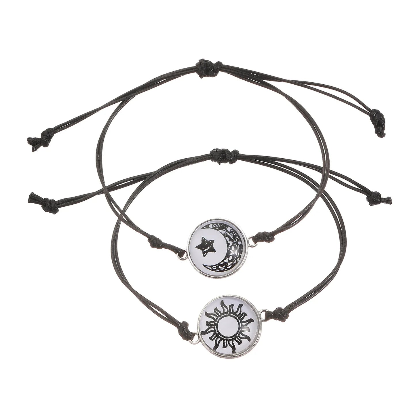 Romantic Luminous Sun Moon Couple Bracelets for Women Men Handmade