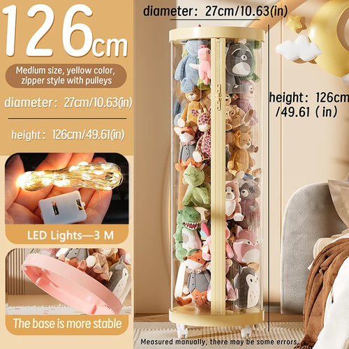 Transparent Doll Storage Box Plush Toy Organization Toy Storage Tube