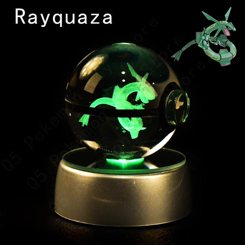 Pokemon Crystal Ball 3D Pikachu Mewtwo Mew Gengar Night Light Lamp