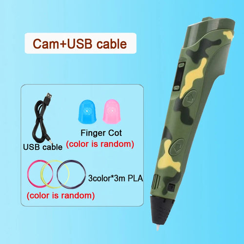 3D Printing Pen DIY Drawing Paiting  With LCD Screen Compatible PLA