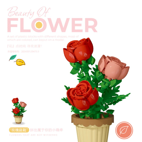 Potted Building Blocks Simulate Succulent Flower Bouquets, Creative