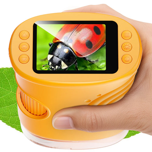 1000X Handheld Microscope for Kids 2.0" Screen Rechargeable Mini