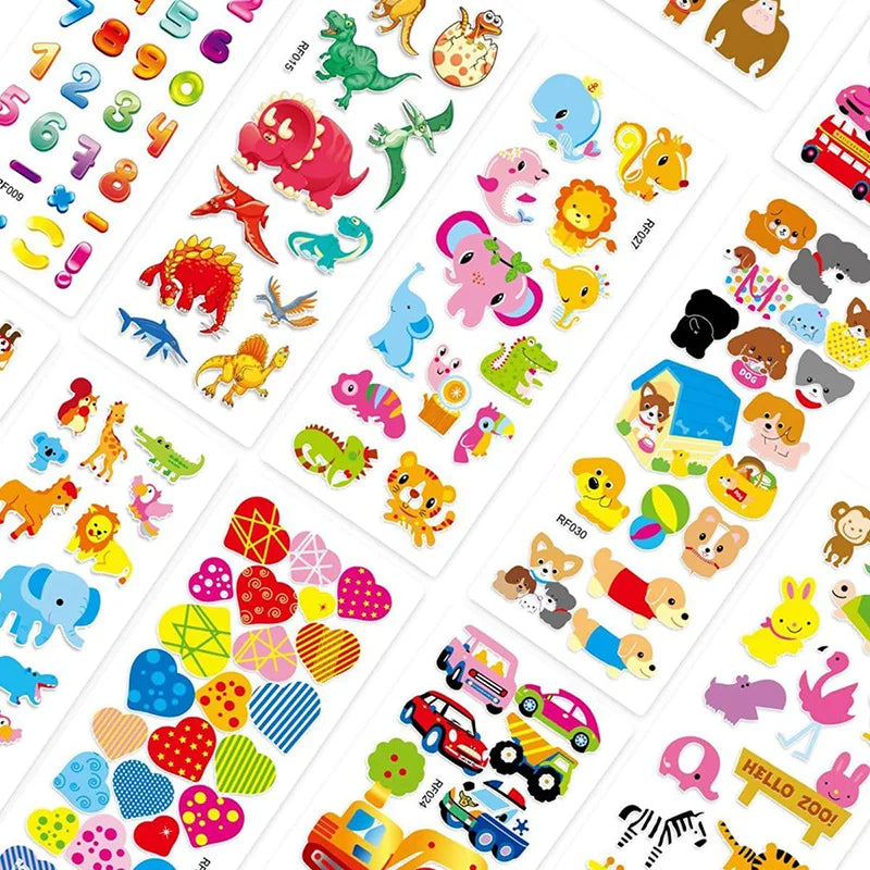 12pcs/set Children Bubble Stickers 3D Sticker Toy Plastic Multiple