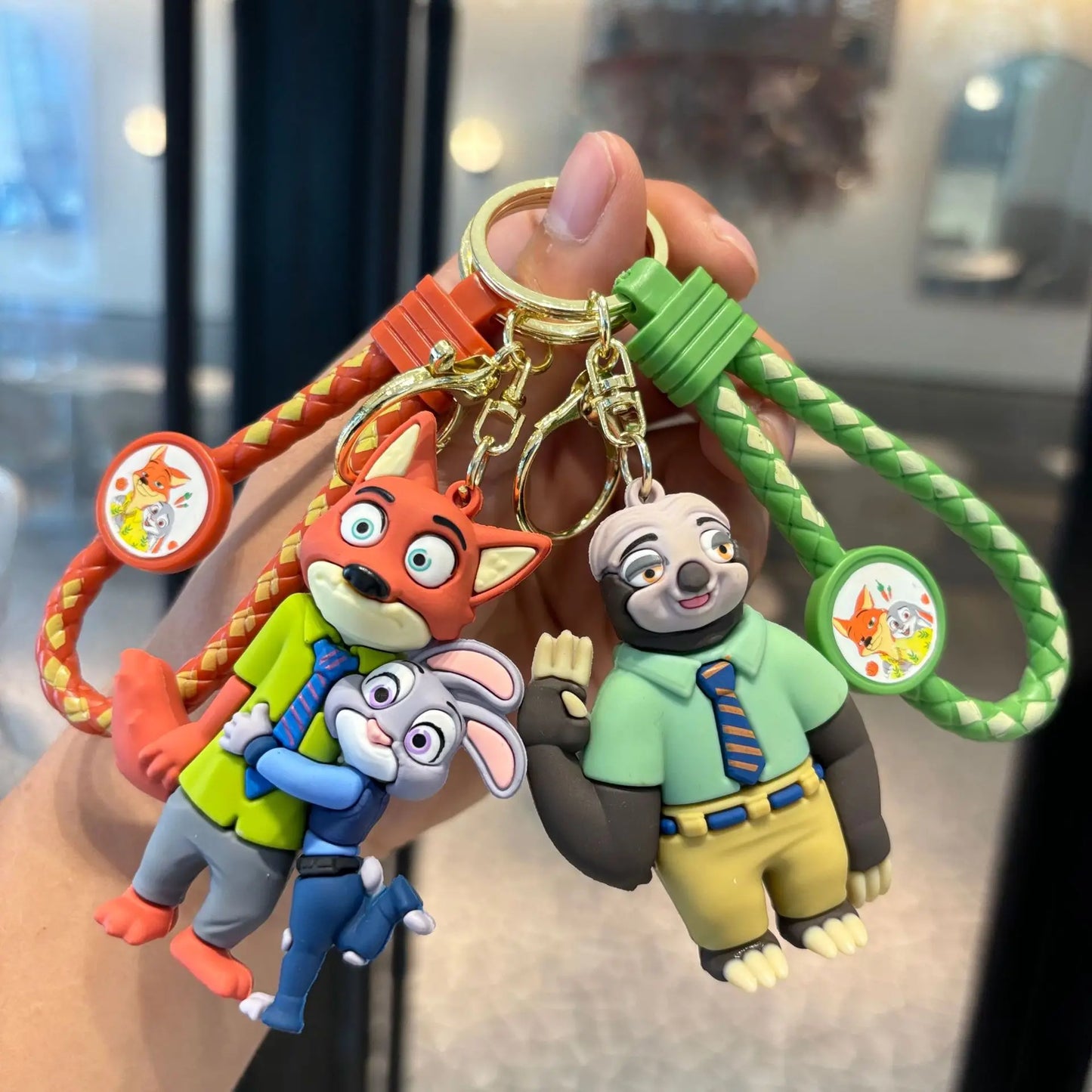 Anime Zootopia 2 Figure Cute PVC Doll Car Key Ring Accessories Bag