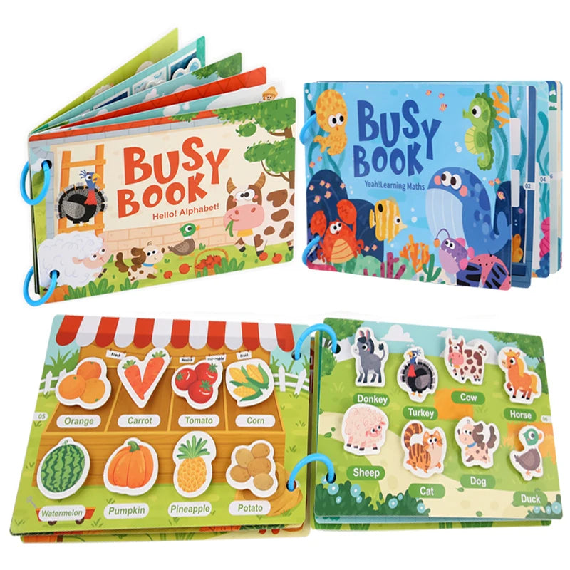 New Montessori Scene Stickers for Children DIY Hand-on Puzzle Reusable
