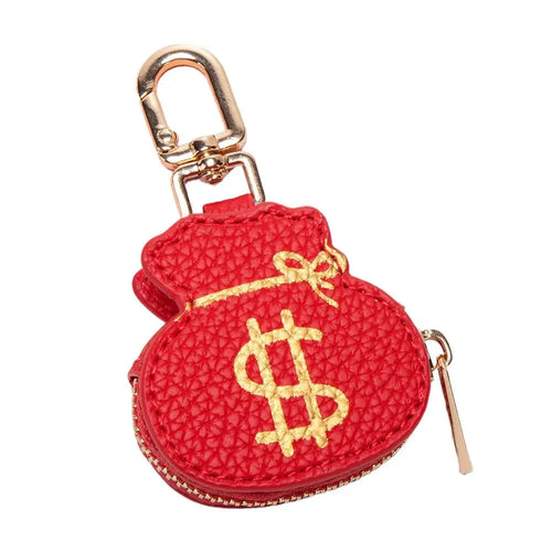 Cute Fruit Shape Leather Coin Purse Mini Zipper Earphone Bag Keychain