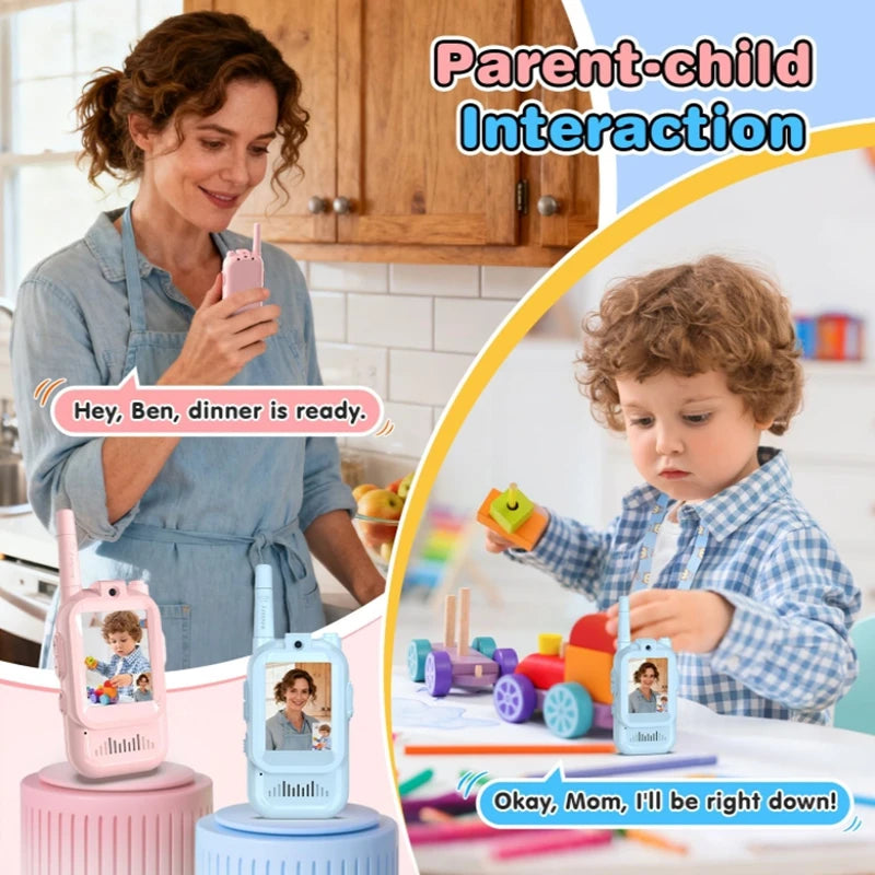 Children's Video Walkie-Talkie 2-Pack with Display Screen Voice