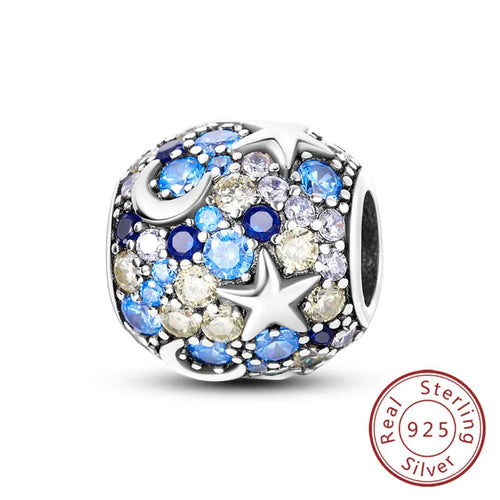 Fit Original Charms Beads 925 Sterling Silver Clip Charms Zircon