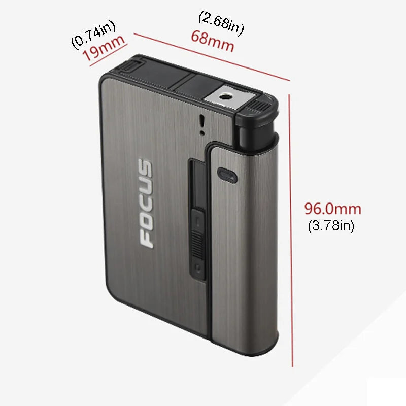Portable Automatic Cigarette Case Metal Cigarette Holder Box for 10pcs