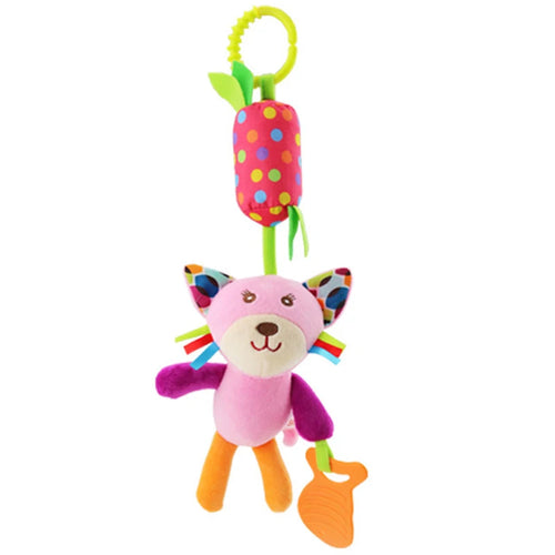 Soft Giraffe Zebra Animal Handbells Rattles Plush Infant Baby