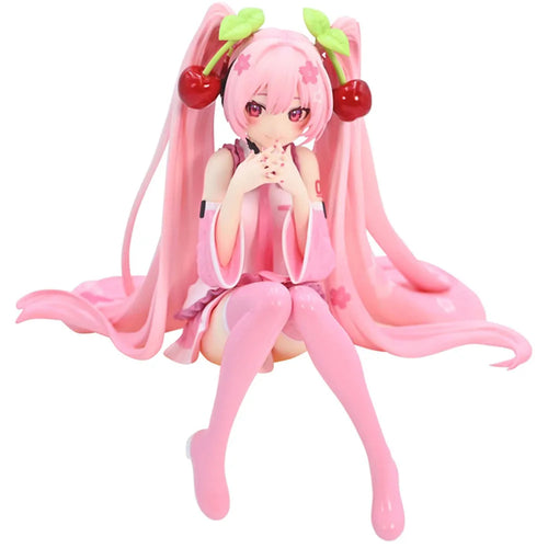 New Hatsune Miku Anime figure Pink dress PVC model action toys Cherry