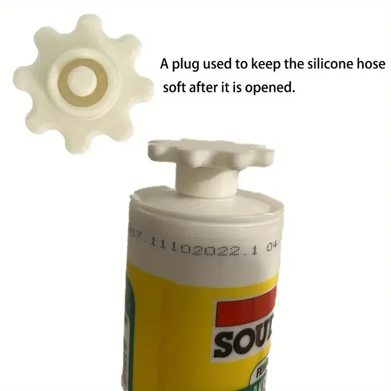2pcs Flexible Gear-Style Tube Caps, Durable Plastic, Prevents Glue