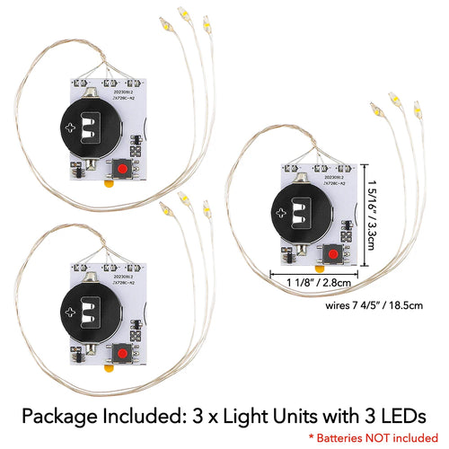 3pcs Halo Lights & Easy Lights for Making Light-Up Cards Craft