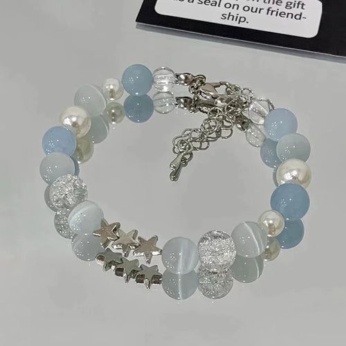 New Simple Beads Crystal Bracelet For Women Girls Korean ins Flower
