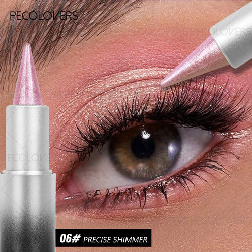 1 Pc Monochromatic Glitte Shiny Eyeshadow Pen & Eyeshadow Stick,